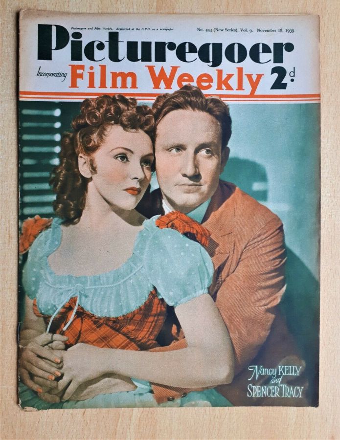 PICTUREGOER magazine side cover Issue 443  Weekly 18 November 1939