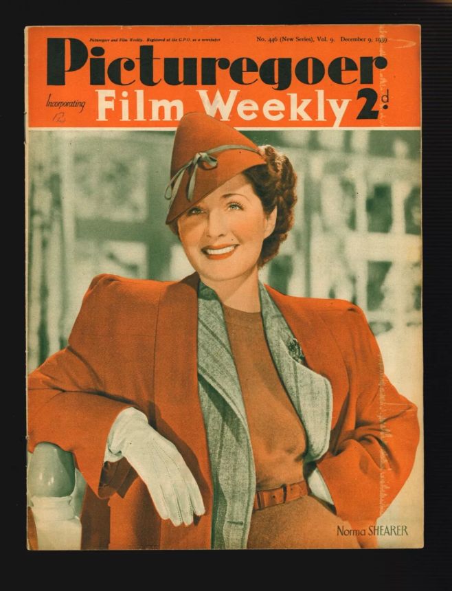 PICTUREGOER magazine side cover Issue 446  Weekly 9 December 1939