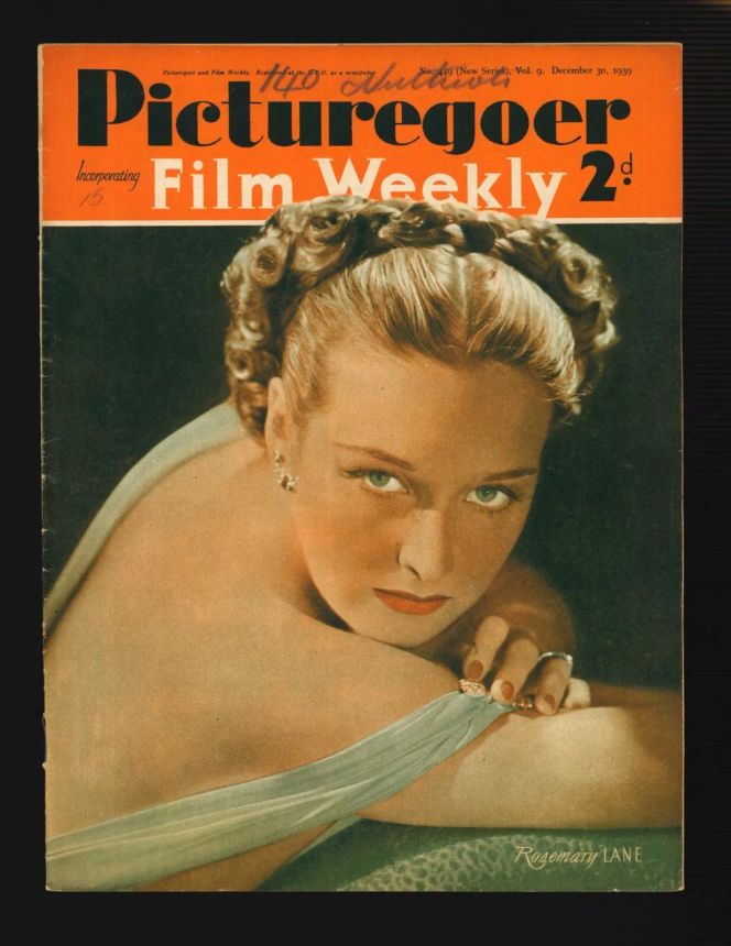 PICTUREGOER magazine side cover Issue 449  Weekly 30 December 1939