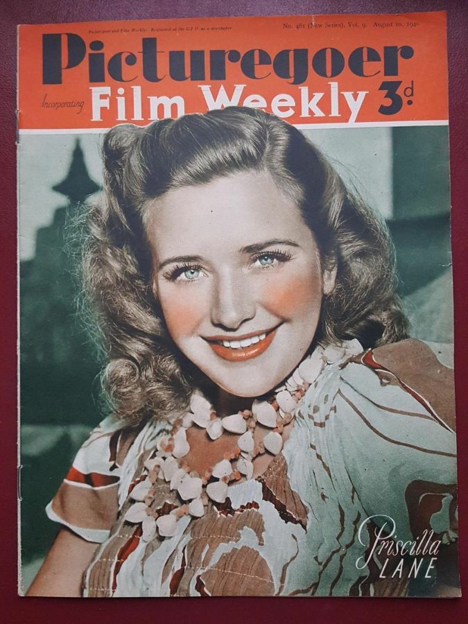 PICTUREGOER magazine side cover Issue 481  Weekly 10 August 1940