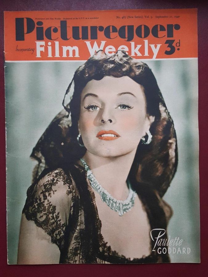 PICTUREGOER magazine side cover Issue 487  Weekly 21 September 1940