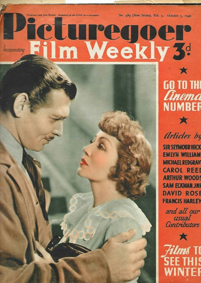 PICTUREGOER magazine side cover Issue 489  Weekly 5 October 1940