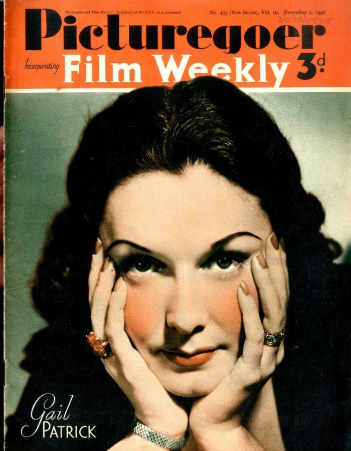 PICTUREGOER magazine side cover Issue 493  Weekly 2 November 1940