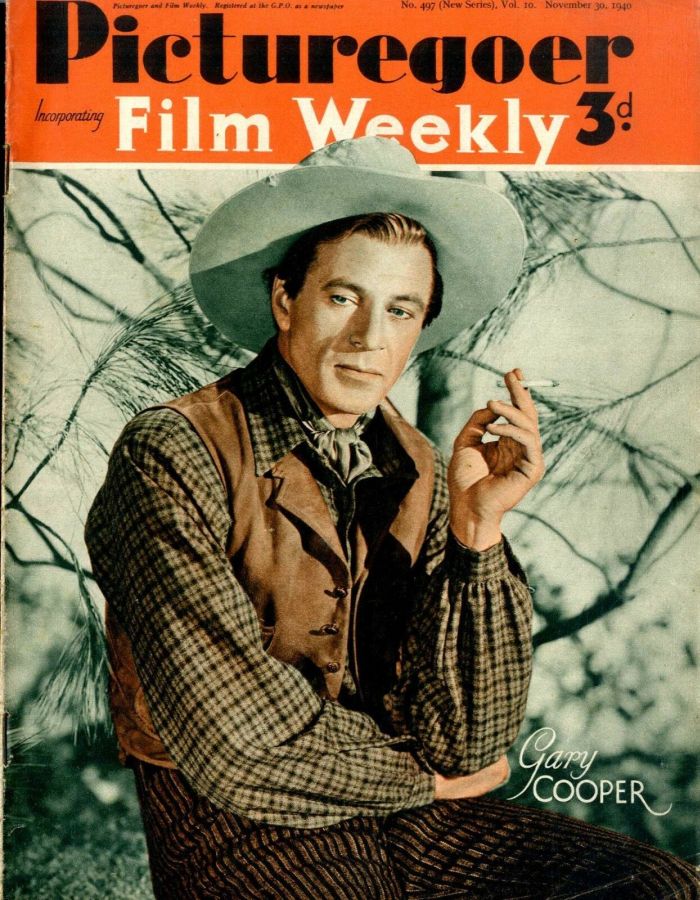 PICTUREGOER magazine side cover Issue 497  Weekly 30 November 1940