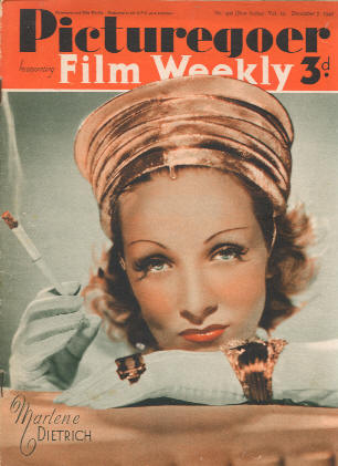 PICTUREGOER magazine side cover Issue 498  Weekly 7 December 1940