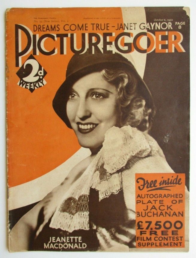 PICTUREGOER magazine side cover Issue 72  Weekly 8 October 1932