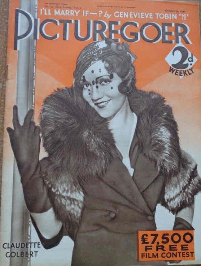 PICTUREGOER magazine side cover Issue 75  Weekly 29 October 1932
