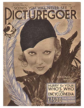 PICTUREGOER magazine side cover Issue 78  Weekly 19 November 1932
