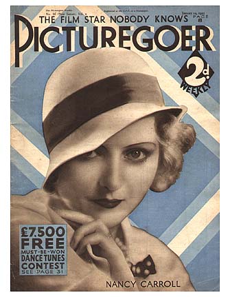 PICTUREGOER magazine side cover Issue 86  Weekly 14 January 1933