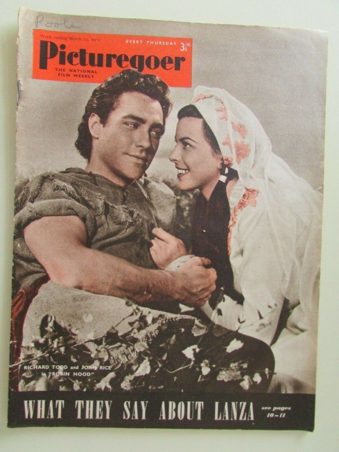 PICTUREGOER magazine side cover Issue 880  Weekly 15 March 1952