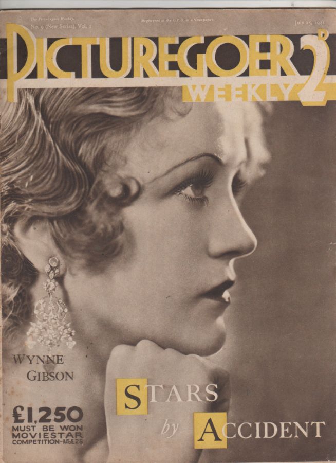 PICTUREGOER magazine side cover Issue 9  Weekly 25 July 1931