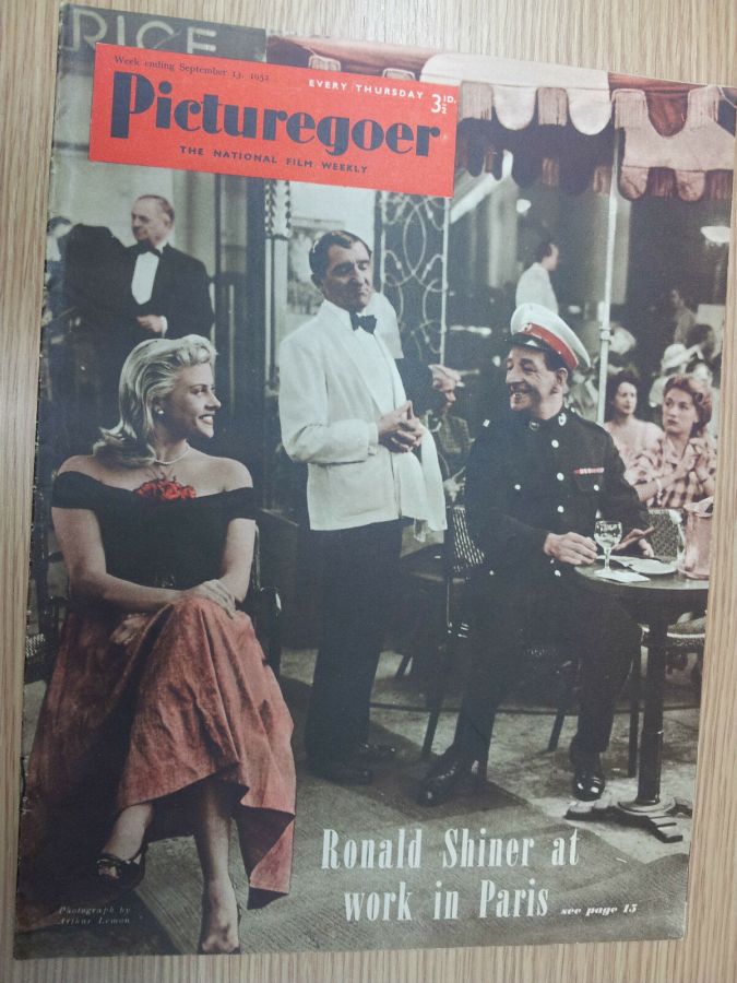 PICTUREGOER magazine side cover Issue 906  Weekly 13 September 1952