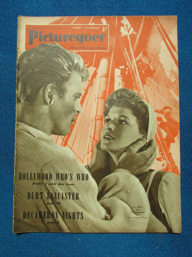 PICTUREGOER magazine side cover Issue 928  Weekly 14 February 1953
