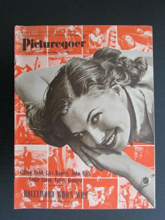 PICTUREGOER magazine side cover Issue 929  Weekly 21 February 1953