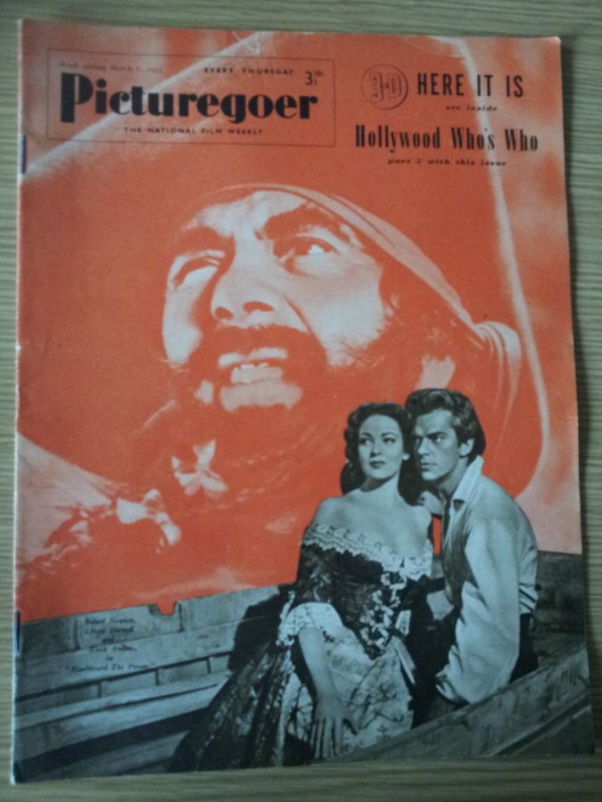 PICTUREGOER magazine side cover Issue 931  Weekly 7 March 1953
