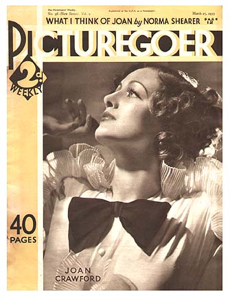 PICTUREGOER magazine side cover Issue 96  Weekly 25 March 1933