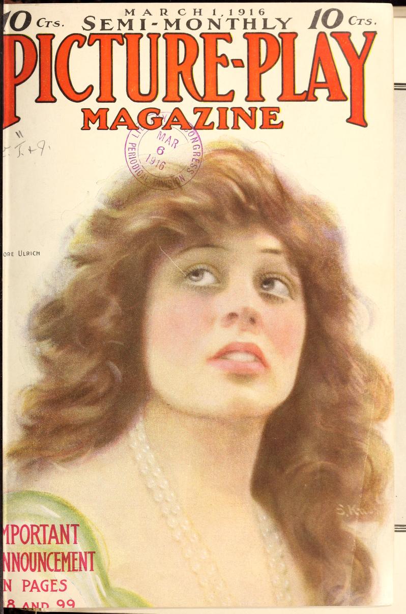 PICTURE PLAY magazine side cover 1 March 1916