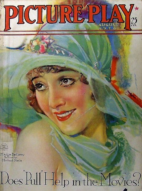 PICTURE PLAY magazine side cover August 1928