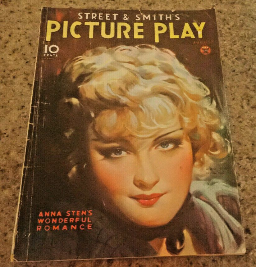 PICTURE PLAY magazine side cover August 1934