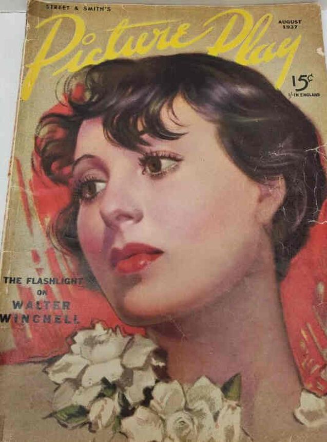 PICTURE PLAY magazine side cover August 1937