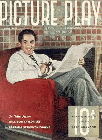 PICTURE PLAY magazine side cover November 1938
