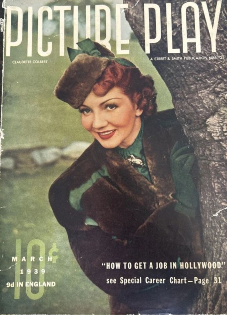 PICTURE PLAY magazine side cover March 1939