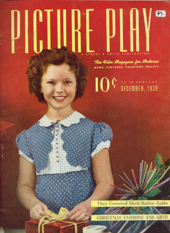 PICTURE PLAY magazine side cover December 1939