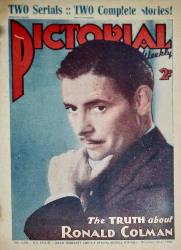 PICTORIAL WEEKLY magazine side cover Issue 1591 30 November 1929