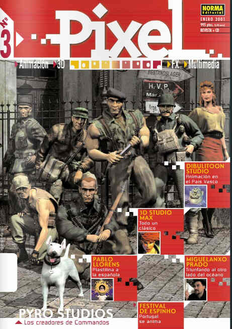 PIXEL (SPAIN) magazine side cover Issue 3 January 2001