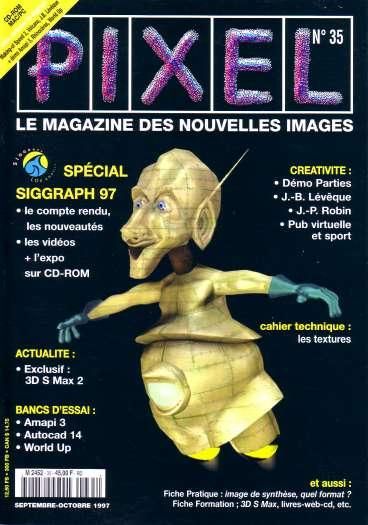 PIXEL magazine side cover Issue 35 September/October 1997