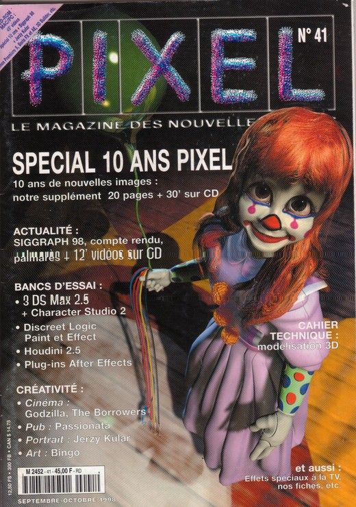 PIXEL magazine side cover Issue 41 September/October 1998