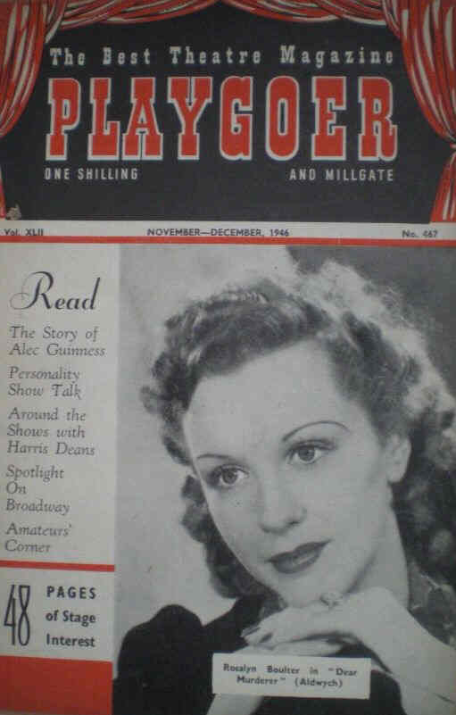 PLAYGOER magazine side cover Issue 467  November/December 1946
