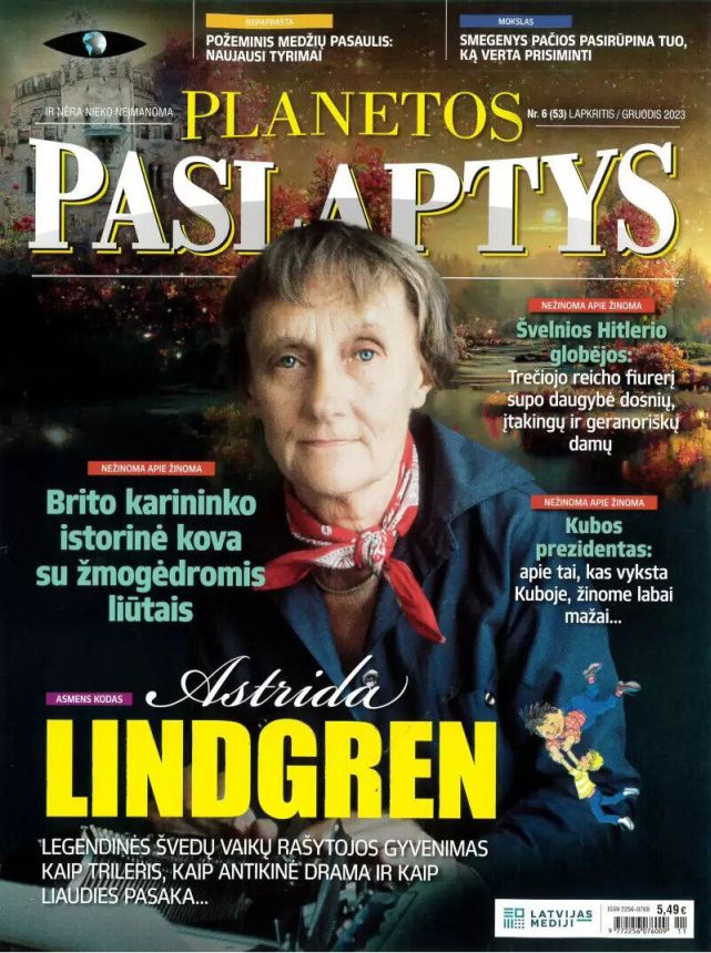 PLANETOS PASLAPTYS magazine side cover  November 2023