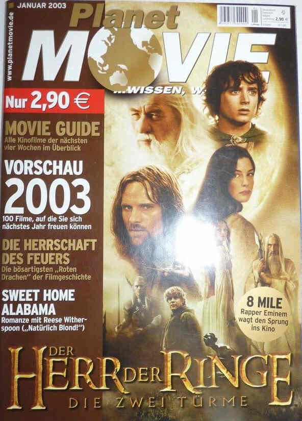 PLANET MOVIE magazine side cover January 2003