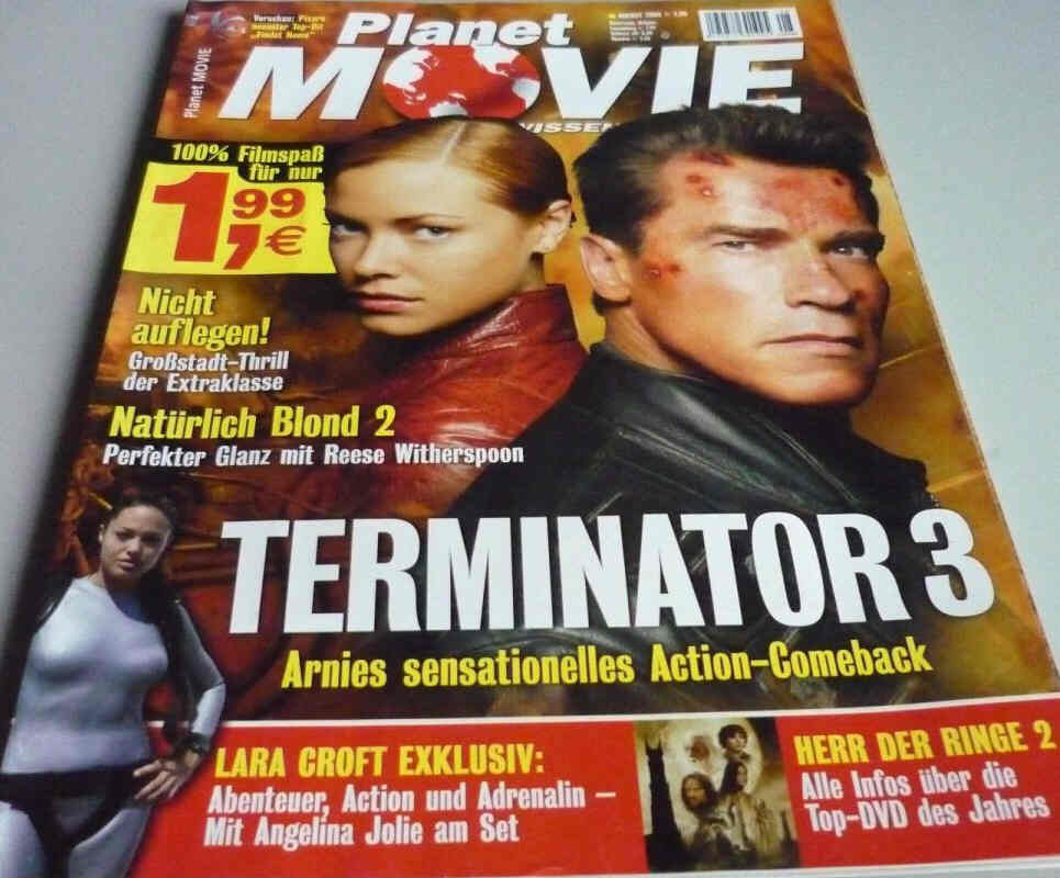 PLANET MOVIE magazine side cover August 2003