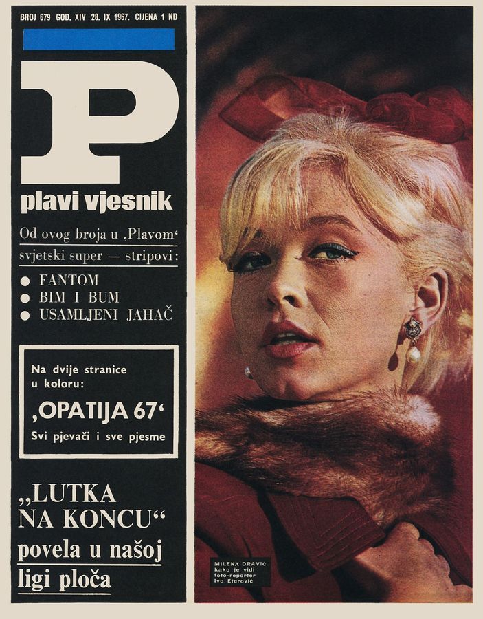 PLAVI VJESNIK magazine side cover Issue 679 28 September 1967