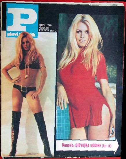 PLAVI VJESNIK magazine side cover Issue 748 27 January 1969