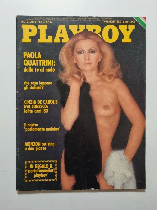 PLAYBOY (It) magazine side cover  October 1976