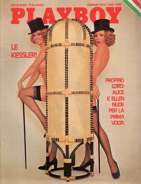 PLAYBOY (It) magazine side cover  January 1975