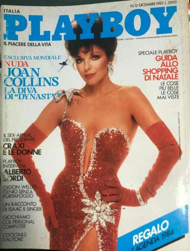 PLAYBOY (It) magazine side cover  December 1983