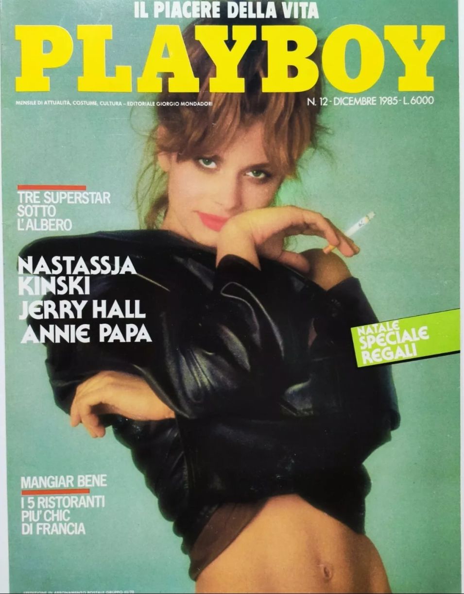 PLAYBOY (It) magazine side cover  December 1985