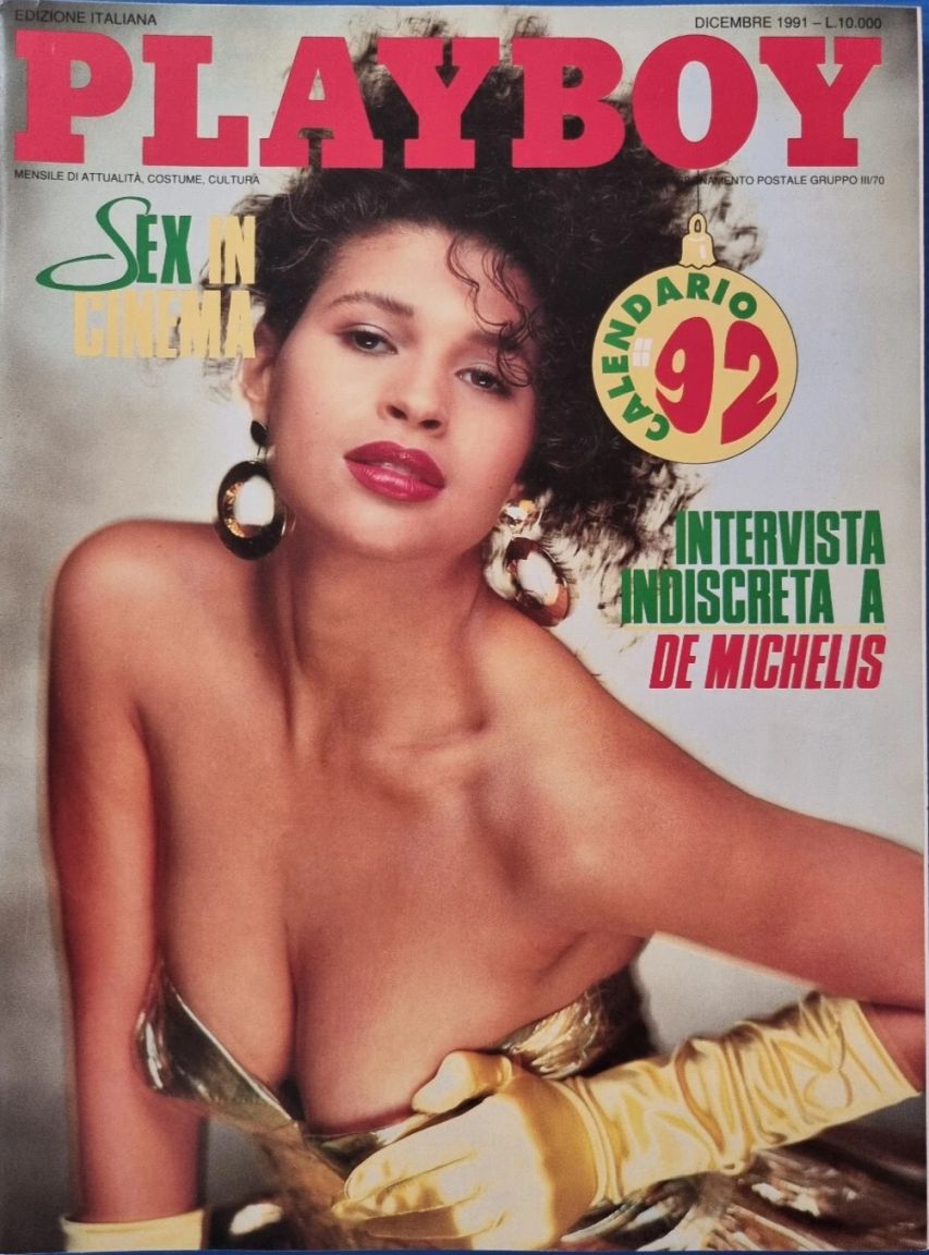 PLAYBOY (It) magazine side cover  December 1991