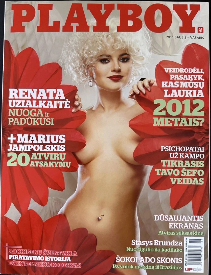 PLAYBOY LITHUANIA magazine side cover  January 2012
