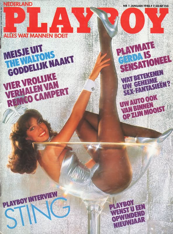PLAYBOY NETHERLANDS magazine side cover  January 1986