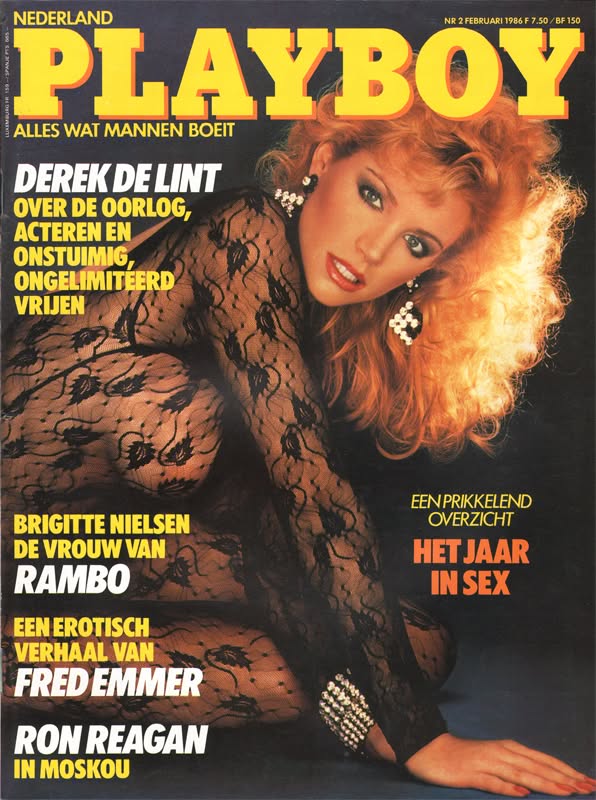 PLAYBOY NETHERLANDS magazine side cover  February 1986