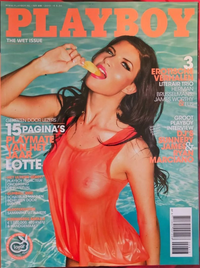 PLAYBOY NETHERLANDS magazine side cover  August 2013