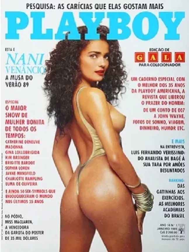 PLAYBOY (BR) magazine side cover  January 1989
