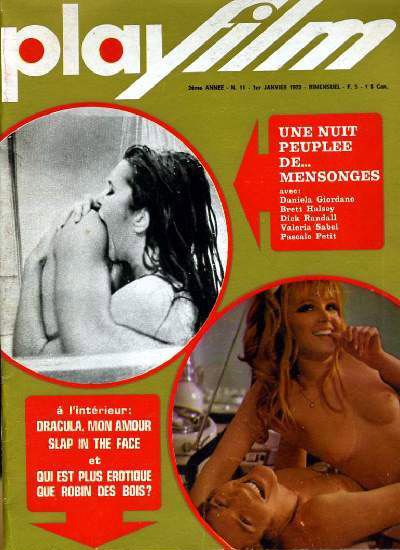 TOPFILM/PLAYFILM magazine side cover Issue 11  PlayFilm 1 January 1972