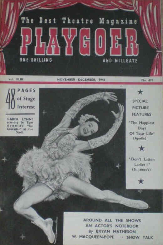 PLAYGOER magazine side cover Issue 478 November/December 1948
