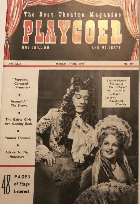 PLAYGOER magazine side cover Issue 474  March/April 1948